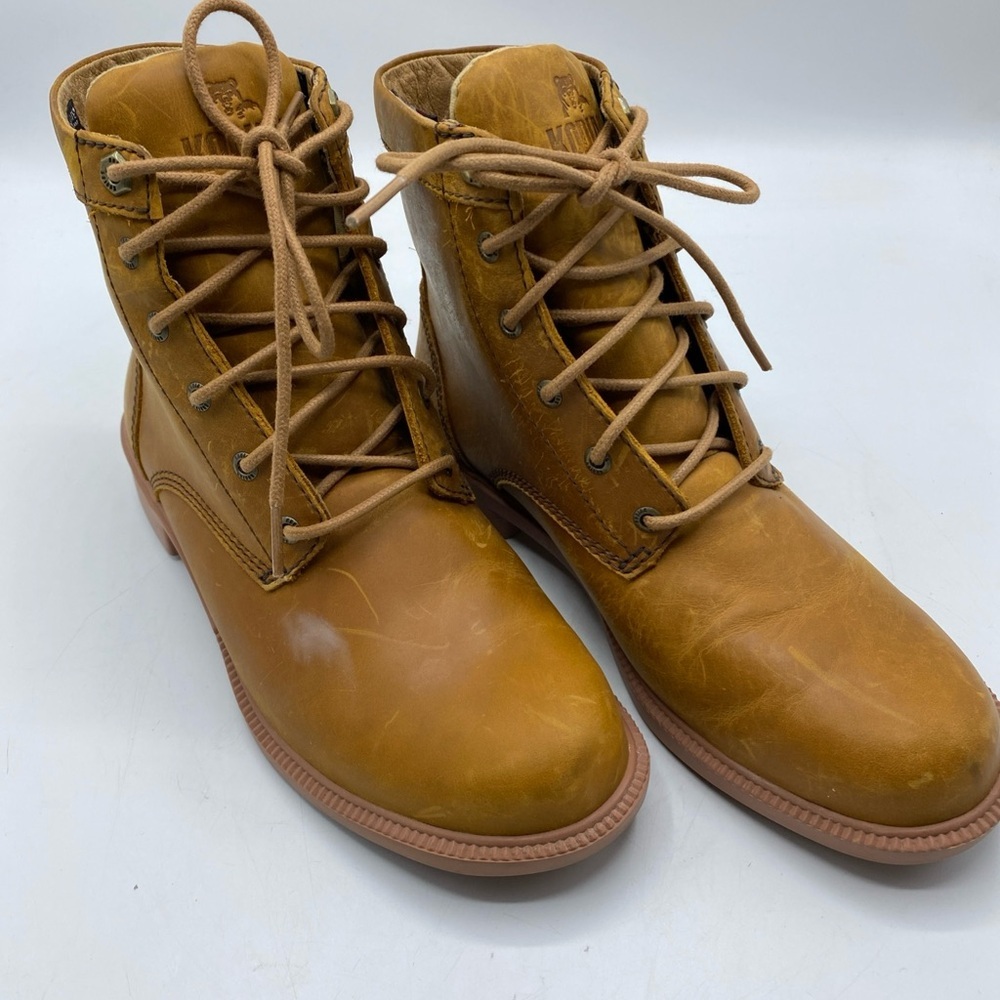 Kodiak Canada Leather Lace Up Waterproof Ankle Boots Thinsulate Camel 8 Women